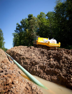 terramac crawler carrier at work on a pipeline