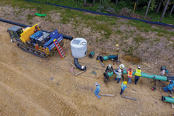 Aerial View of Pipeline Jobsite