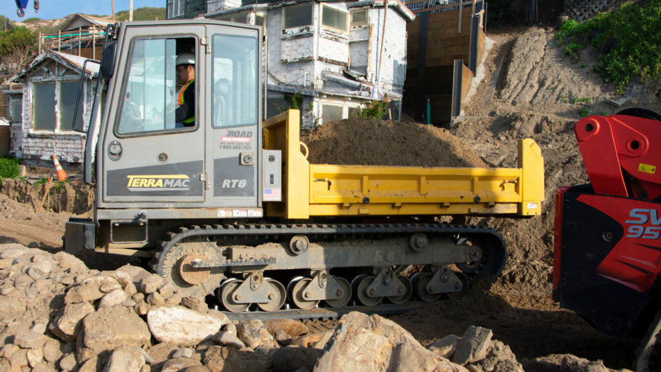 Terramac RT6 Carrier Working on Crystal Cove Infrastructure