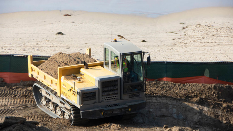 Terramac RT6 Tracked Carrier Hauling Sand