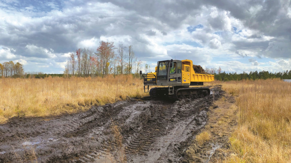 Terramac RT14R on Muddy Path