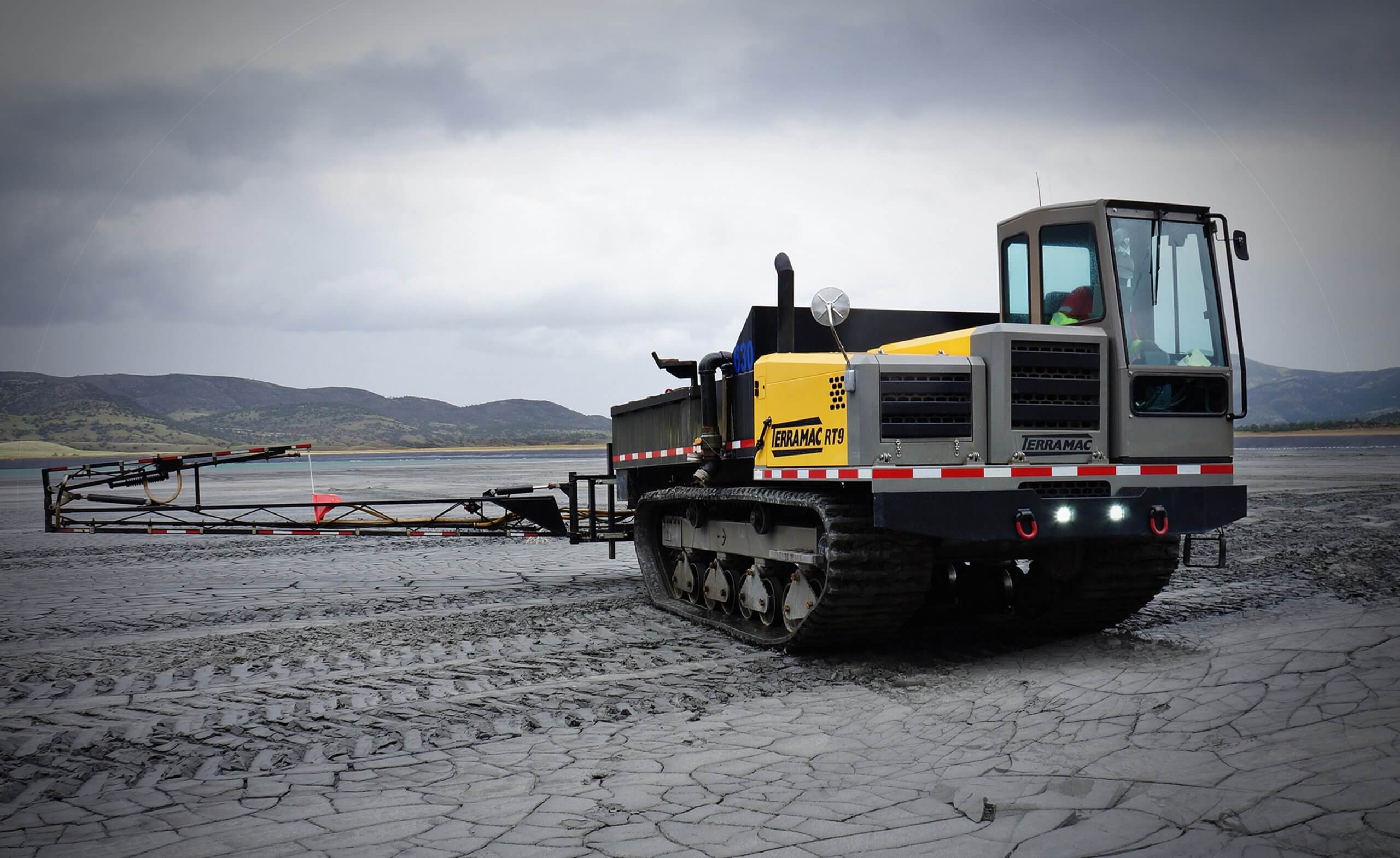 terramac crawler carriers with dust suppression attachments for mining applications