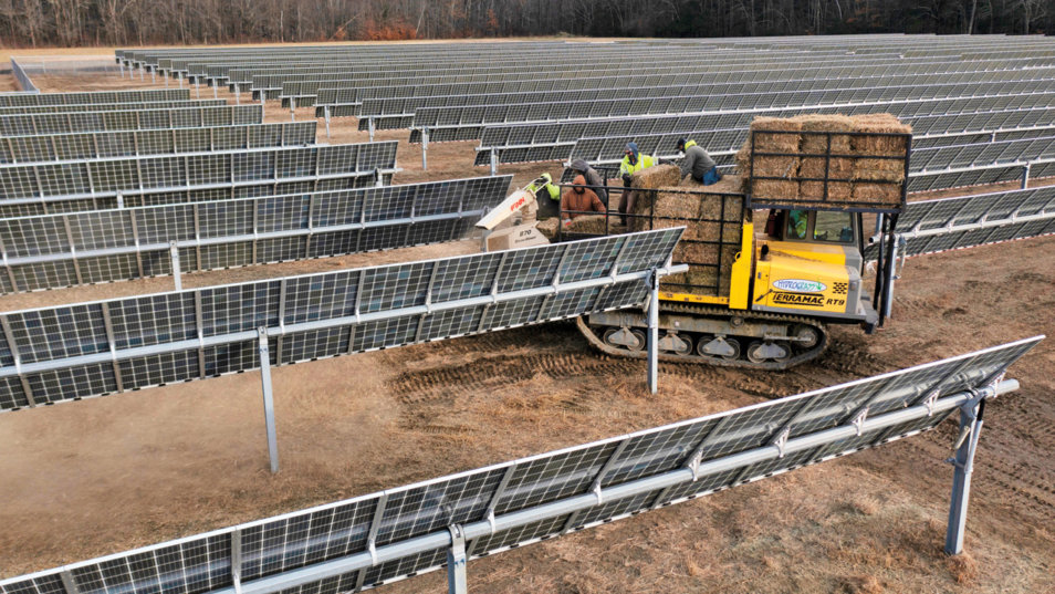 terramac maneuvering through solar farm