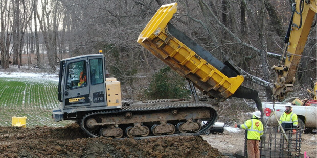 Terramac with Concrete Chute for Construction Projects