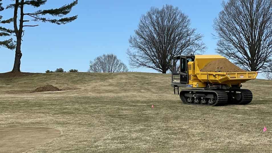 Terramac Crawler Carrier Working on Golf Course Maintenance