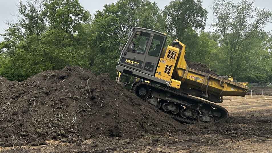 Terramac Carrier Accessing Muddy Golf Course Construction Site