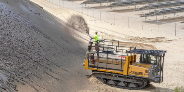 RT9 with Hydroseeder Working on Solar Farm